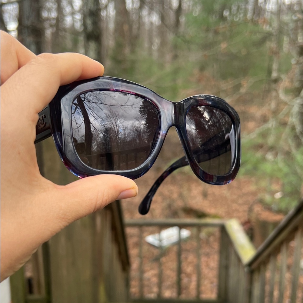 CHANEL 5324 C1491/K5 56018 135 Purple/ Blue Polarized Womens Sunglasses Italy